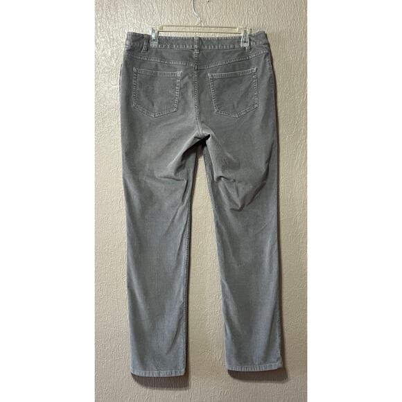 J. Jill Women's Corduroy Gray Slim Leg Pants Cotton Stretch Mid Rise Size 12 - Picture 2 of 14